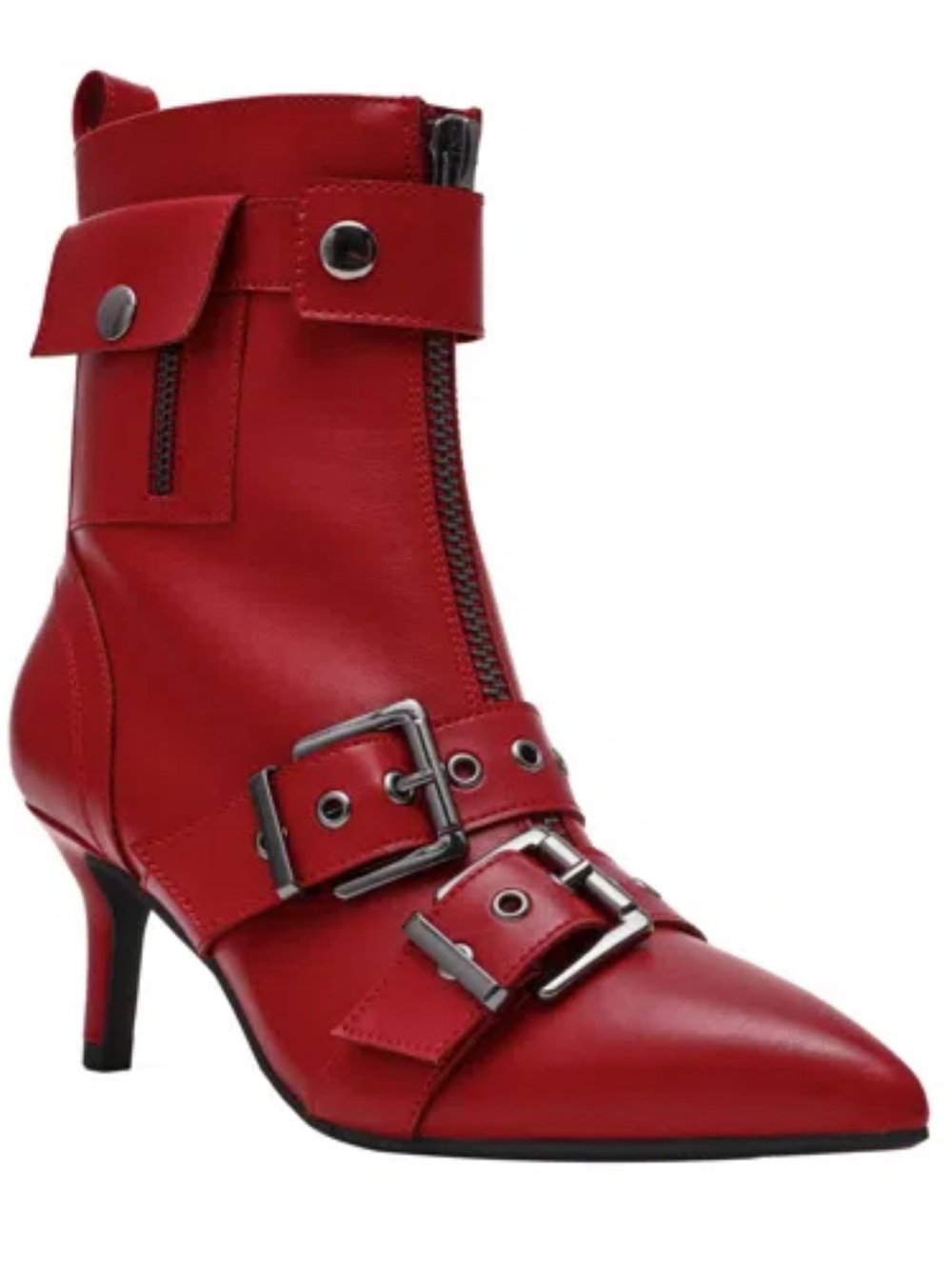 Women's Moonbeam Buckle Booties, Created For Macy's In Red sz8 NWT